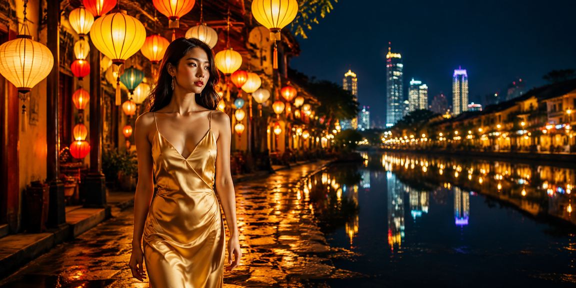 Khu phố cầu Hội An về đêm với trò chơi bài